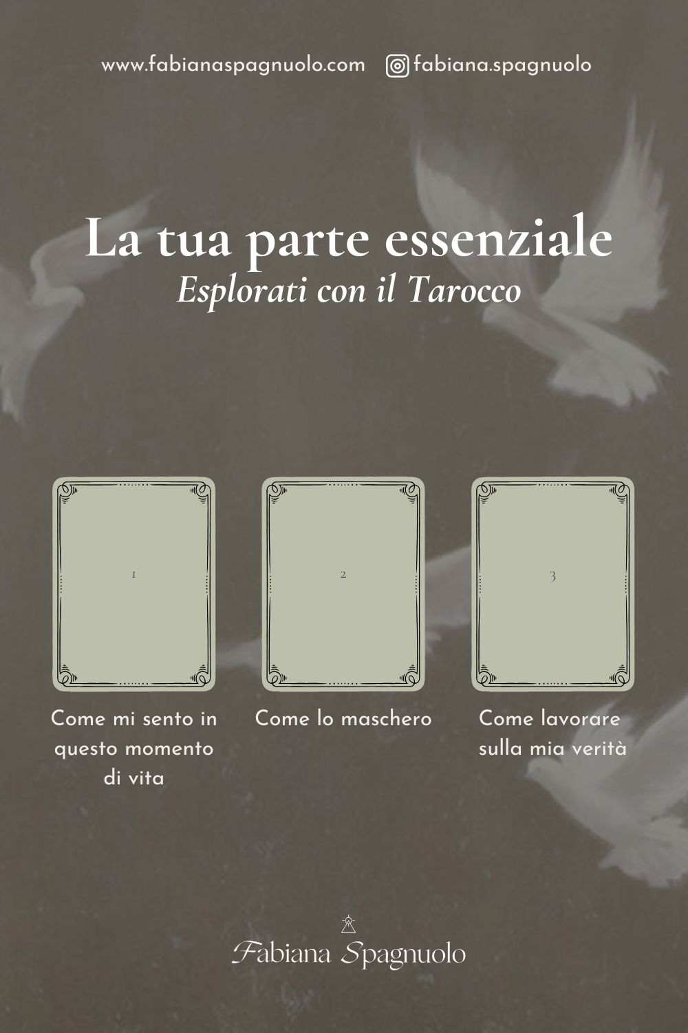 Schema tiraggio con tre carte dei Tarocchi di Marsiglia per esplorare la verità interiore con gli Arcani Maggiori